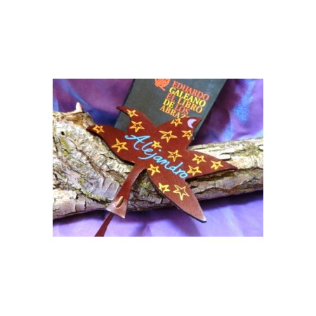 Marca páginas Cuero Hojas