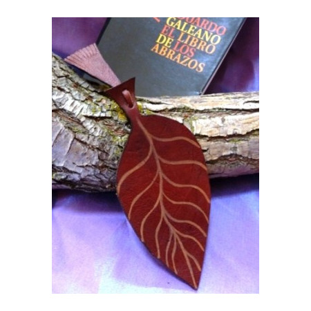 Marca páginas Cuero Hojas