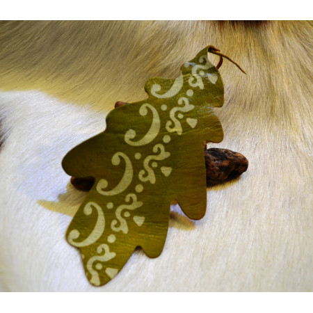 Marca páginas Cuero Hojas