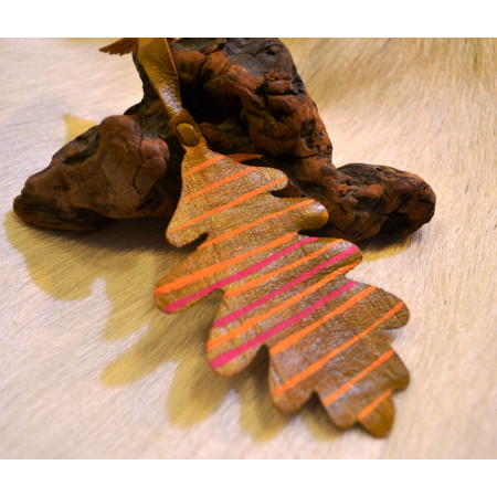 Marca páginas Cuero Hojas