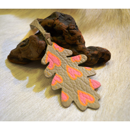 Marca páginas Cuero Hojas