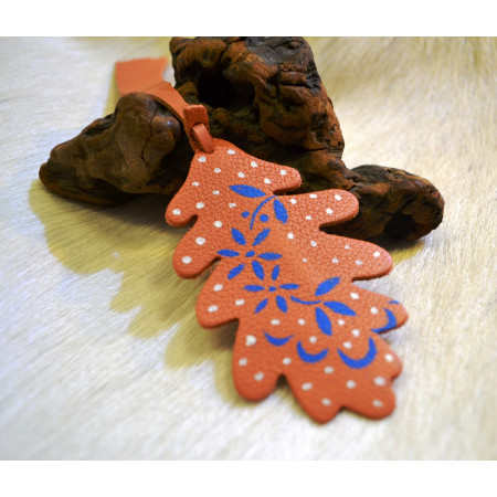 Marca páginas Cuero Hojas