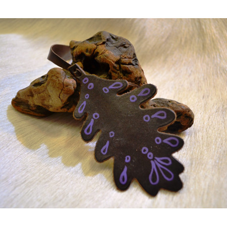 Marca páginas Cuero Hojas