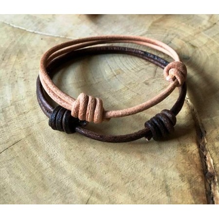 Pulsera cuero nudos