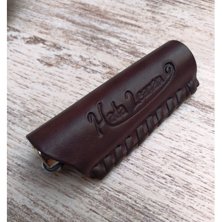 Funda de mechero Clipper de cuero hecha a mano