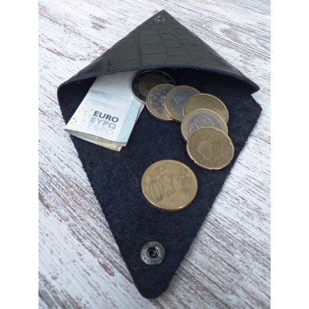 Monedero cuero triangular