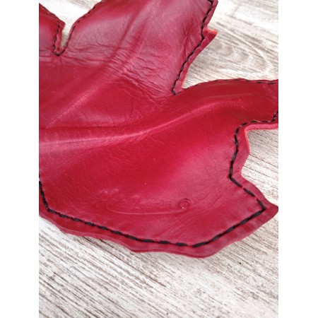 Vaciabolsillos de cuero en forma de hoja