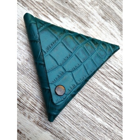 Monedero cuero triangular