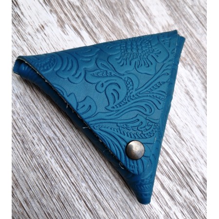 Monedero cuero triangular