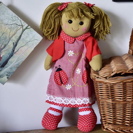 Muñeca de trapo artesanal de algodón | Clásica y suave