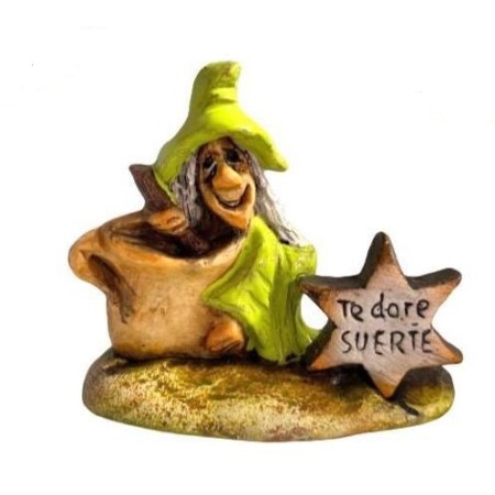 Bruja de cerámica caldero hecha a mano con cartel