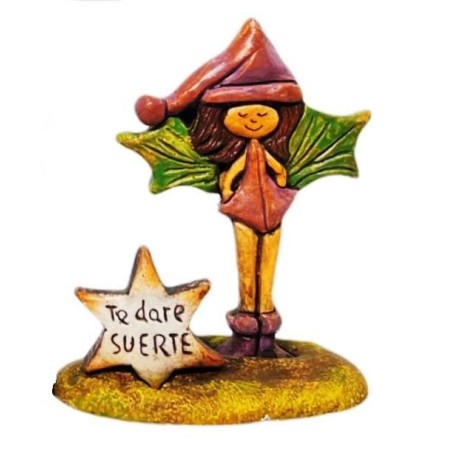 Hada de cerámica artesanal pintada a mano en España