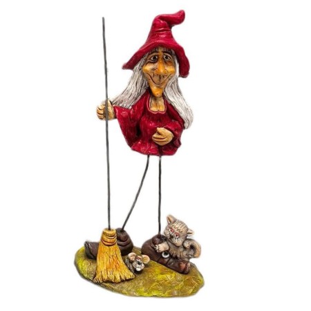 Bruja de cerámica artesanal grande hecha a mano en España