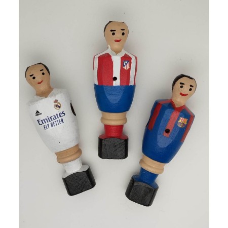 Imanes de jugadores de futbolín de La Liga hechos a mano en madera de haya, pintados a mano en España
