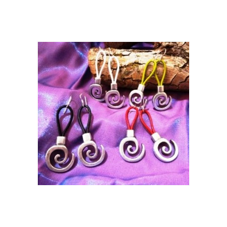 Pendiente Cuero Espiral – Ref. 9876
