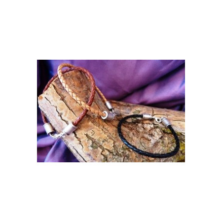 Pulsera cuero trenzada c/ cierre – Ref. 1411