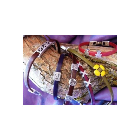 Pulsera cuero zamak estrecha – Ref. 150