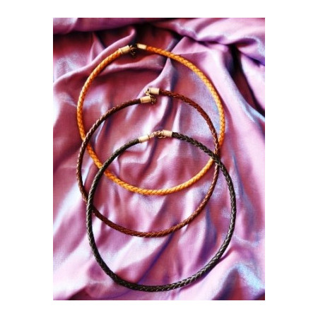 Collar cuero trenzado